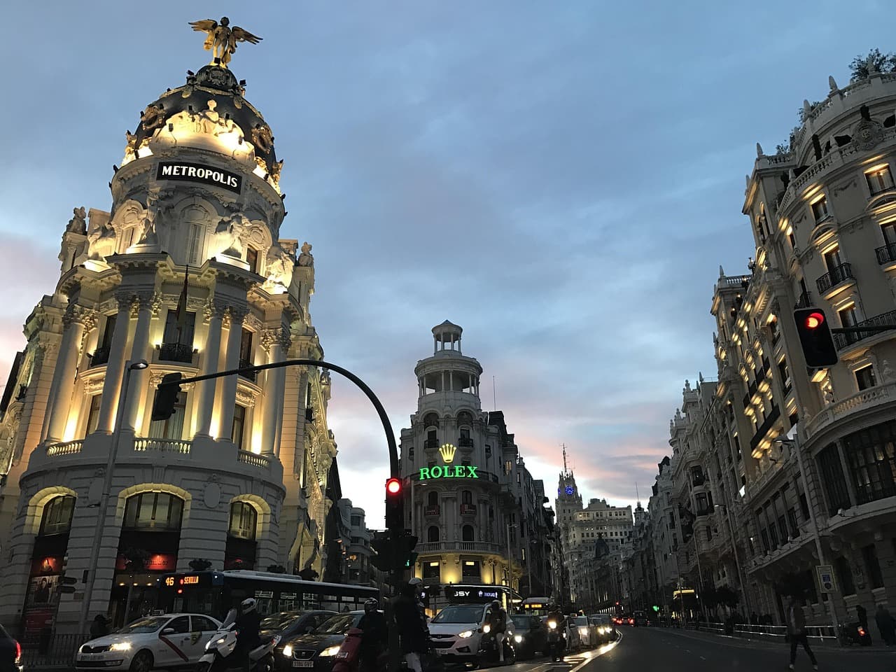 Pogled na Madrid sa zalaskom sunca
