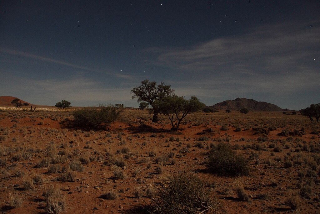 Spektakularni Mlečni put (Milky Way) sija iznad masivnih crvenih dina Sossusvleija u pustinji Namib